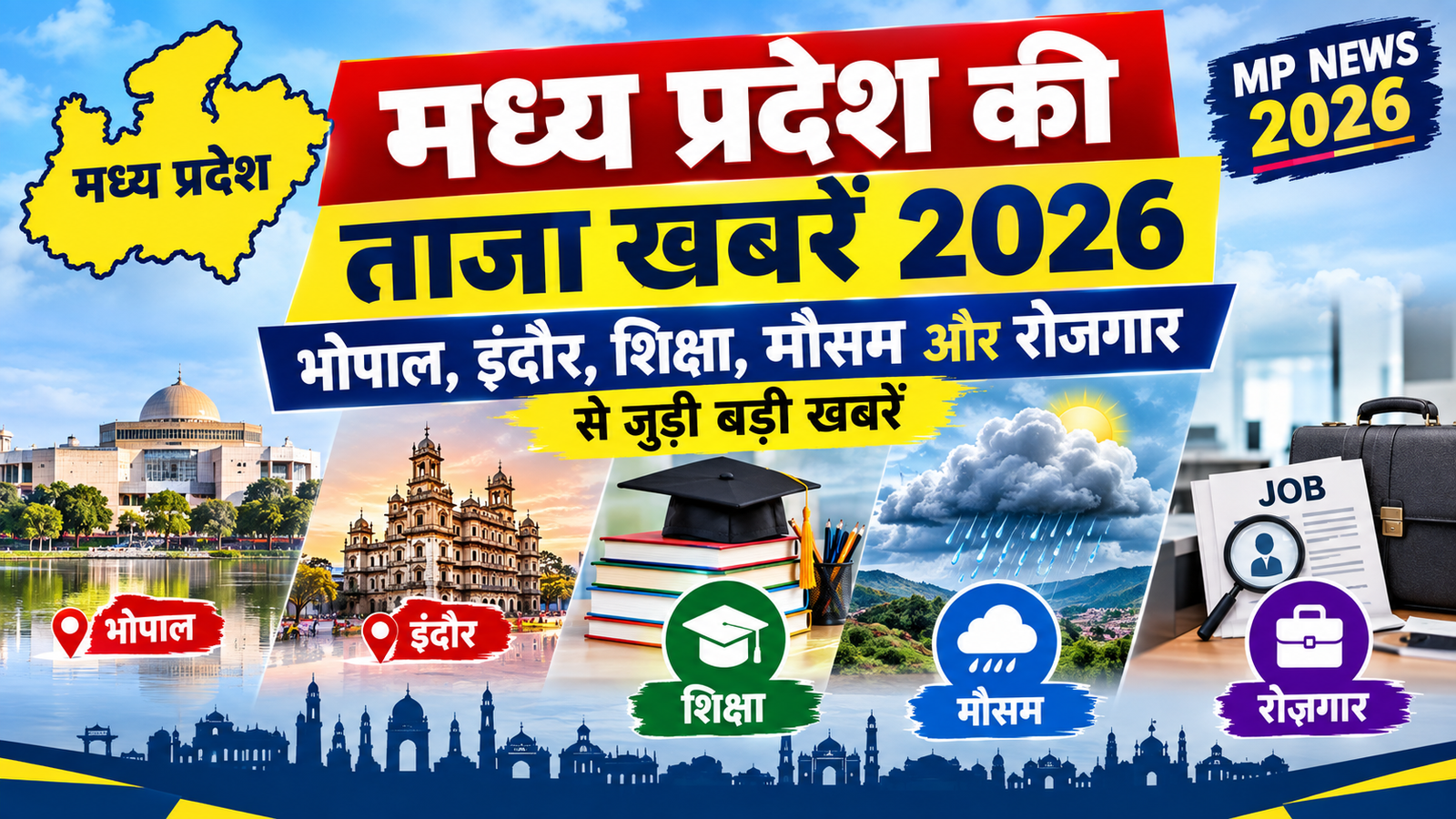 मध्य प्रदेश की ताजा खबरें 2026: भोपाल, इंदौर, शिक्षा, मौसम और रोजगार से जुड़ी बड़ी खबरें